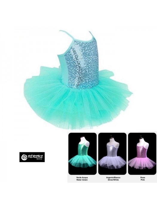 Vestito Tutù Saggio Danza Bambina Paillettes DANC127B